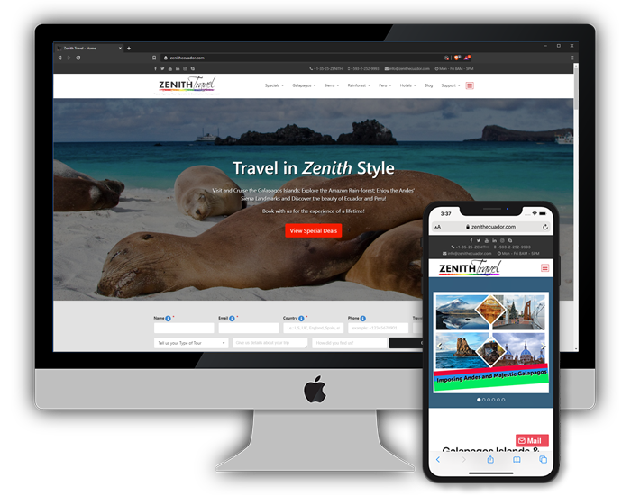 Zenith Travel Website Thumbnail